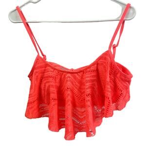 Laser-Cut Flounce Strapless Bikini Top Ocean Pacific Junior Size XL‎